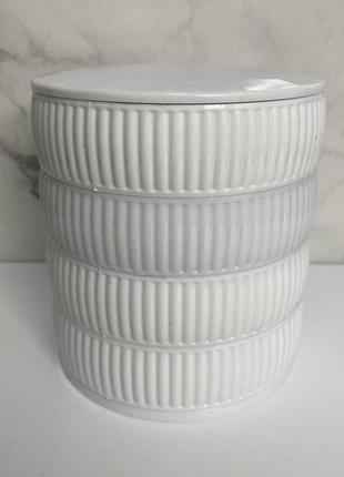 Скринька для зберігання ювелірних виробів і біжутерії 4 відділення dunya plastik 07416 біла