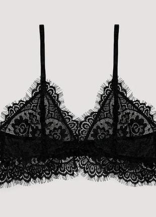 Кружевной топ-бюстгальтер na-kd eyelash lace black xl