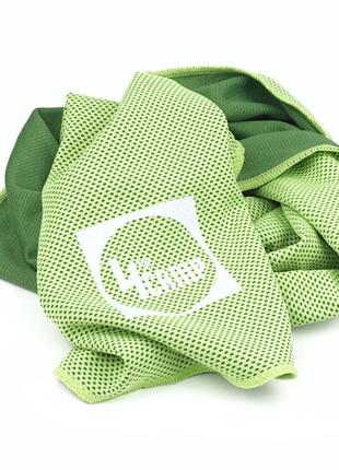 Охолоджувальний рушник для фітнесу та спорту 4camp з мікрофібри ct01 зелений 100*30см.4 фото