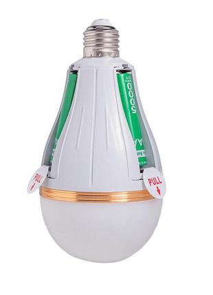 Перезаряджається світлодіодна лампа 2-х акумуляторна в патрон лампа ліхтар для кемпінгу та дому2 фото