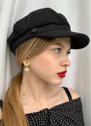 Сережки-гвоздики з крильцями