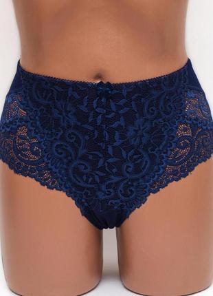 Жіночі труси мікрофібра з мереживом lanny mode 55004 сині