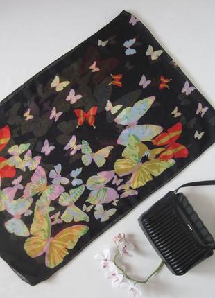 Шифоновый шарф paolo truzzi в разноцветные бабочки1 фото