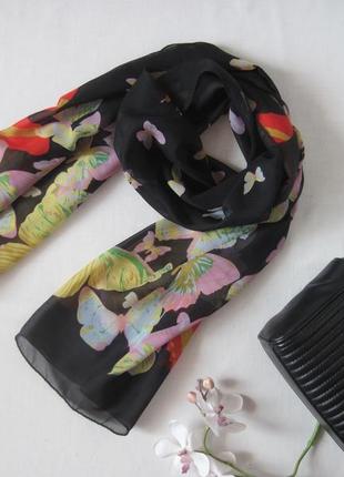 Шифоновый шарф paolo truzzi в разноцветные бабочки2 фото