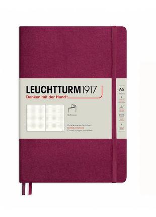 Блокнот leuchtturm1917 середній, м'яка обкладинка, винний, крапка (362844)