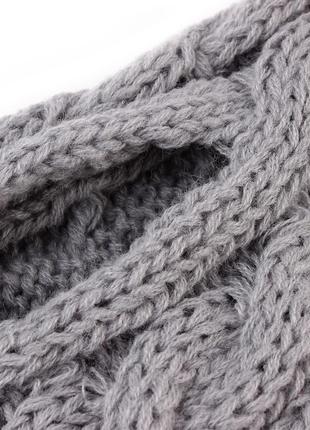 Вязаний светр для собак pet style "косичка" сірий6 фото