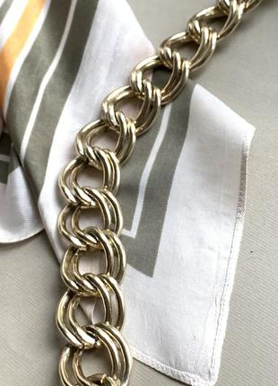 Ремень под кожу со стильной золотой цепочкой с крупными звеньями