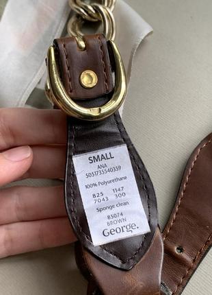 Ремень под кожу со стильной золотой цепочкой с крупными звеньями