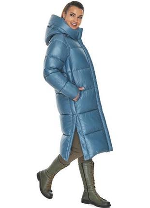 Женская современная курточка аквамаринового цвета модель 53631