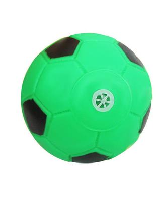 Игрушка для собак мяч футбольный со звуком 6,5 см, зеленый