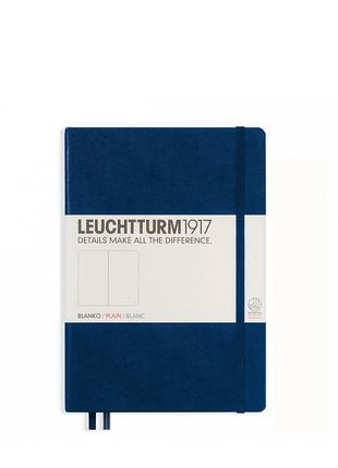 Блокнот leuchtturm1917 средний, темно-синий, чистые листы (342924)