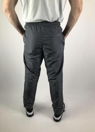 Мужские спортивные штаны puma (пума) серые из плащевки, весенние осенние брюки однотонные плащевка4 фото