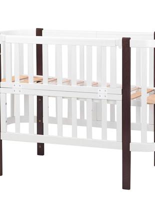 Ліжко babyroom луна 120x60 набір 80x60 біле/венге