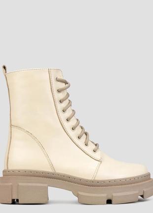 Черевики високі жіночі зимові бежеві натуральна шкіра україна libero — розмір 37 (23,7 см) (модель: