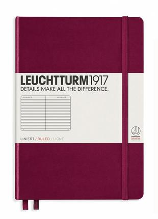 Блокнот leuchtturm1917 середній, винний, лінія (359691)