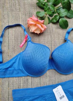 Комплект білизни на великі груди passionata by chantalle синій 70е/xs2 фото