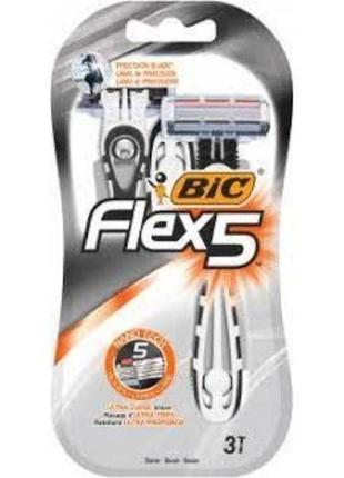 Станки для гоління одноразові bic flex 5 лез 3 шт.1 фото