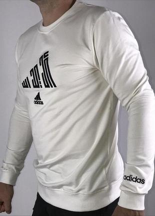 Чоловічий брендовий світшот adidas (адідас) весняний осінній білий туреччина. кофти світшоти. чоловічий одяг3 фото