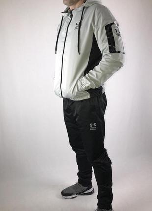 Мужской спортивный костюм under armour grey, плащевка, турция, осенний весенний, серый. мужская одежда3 фото