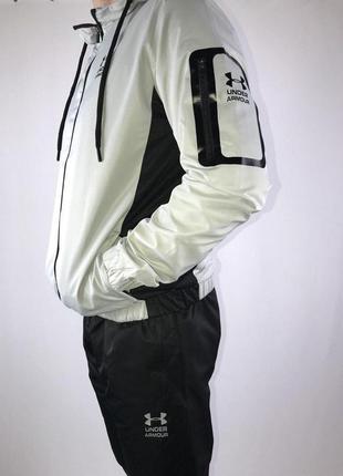 Мужской спортивный костюм under armour grey, плащевка, турция, осенний весенний, серый. мужская одежда5 фото