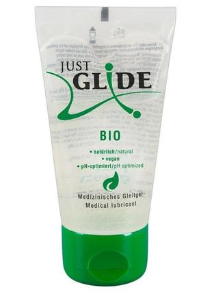 Органічний лубрикант на водній основі в органічній упаковці just glide bio 50 ml