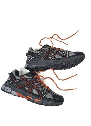 Мужские кроссовки черные с сврим и оранжевым в стиле asics gel - kahana 8
•black grey orange•