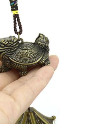 Колокольчик дверной драконова черепаха. подвеска феншуй 3 литых колокольчика