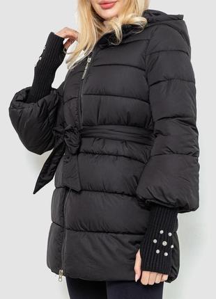 Куртка жіноча однотонна, колір чорний, 131r52193 фото