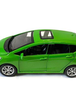 Машинка металева дитяча honda fit, зелена, металева, 1:32, звук, світло, інерція, відкриваються двері, багажник, капот, 15*5*6см2 фото