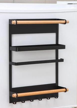 Навесная магнитная полка органайзер с держателем на микроволновку, холодильник. полка...