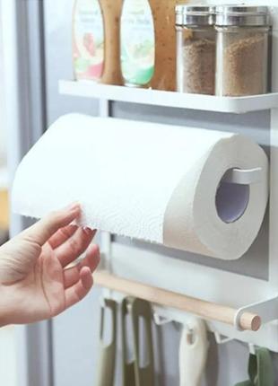 Навесная магнитная полка органайзер с держателем на микроволновку, холодильник. полка...