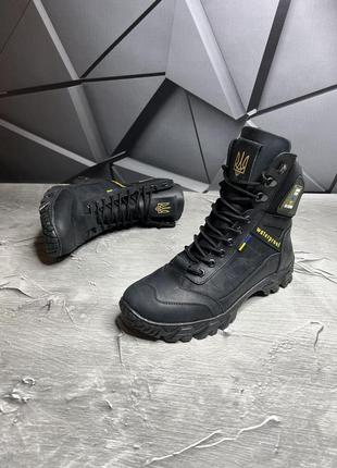Берці тактичні зимові польові військові армійські черевики для військових зсу зсу black мех 41 (27см) gl-555 фото