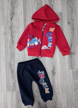 Костюм 2в1: кофта, штани "work", трьохнитка з начосом, тм "cilgin" (кофта зі штанами)