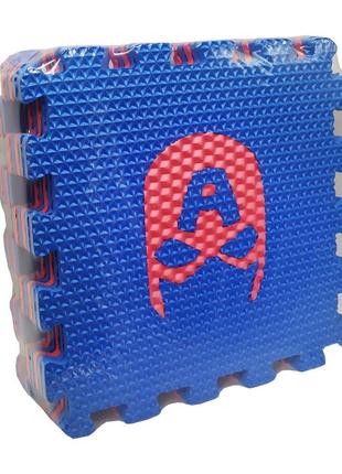 Коврик мозаика супергерои limo toy m 6251, 10 пазлов (синий)1 фото