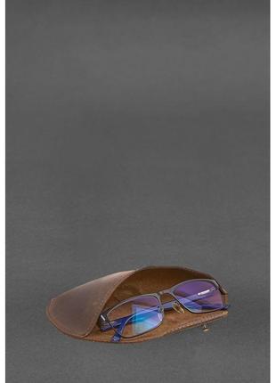 Шкіряний чохол для окулярів із клапаном на гумці темно-коричневий crazy horse 18,5х 8 см (bn-gc-24-1-o)10 фото