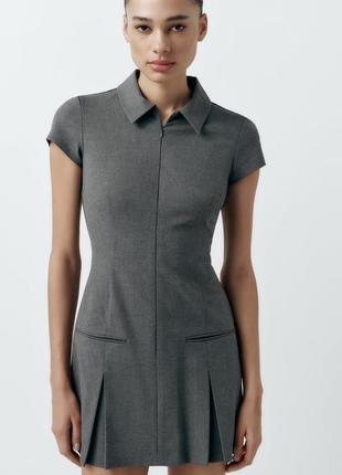 Коротка сіра сукня zara new