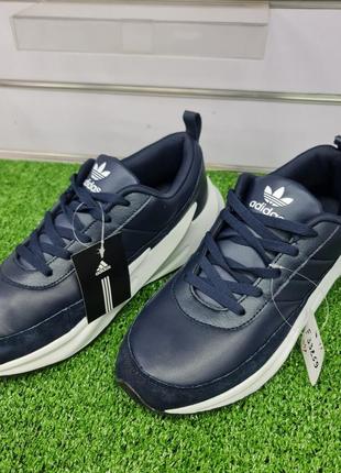 Мужские синие кроссовки adidas sharks кожа 44 размер f338591 фото