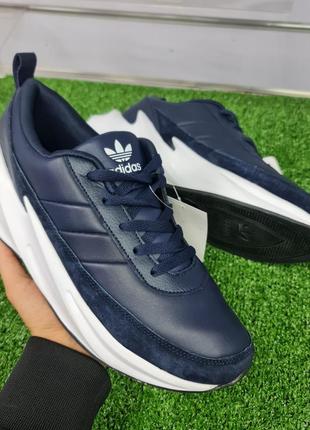 Мужские синие кроссовки adidas sharks кожа 44 размер f338592 фото