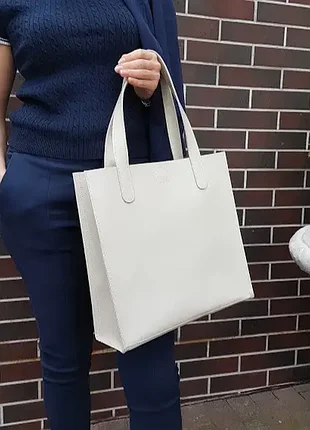 Сумка-пакет женская "анет" натуральная кожа, слоновая кость