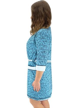 Комплект женский ажур ночная и халат узор 44-46 голубой (1420)2 фото