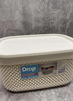 Кошик для зберігання пластиковий 6,6 л ucsan plastik m-1163 бежевий