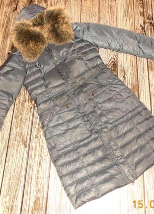 Пуховое фирменное пальто для девушки, размер 44