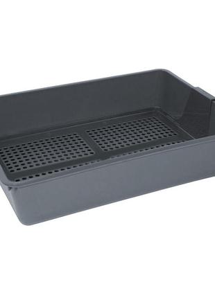 Туалет для котів із сіткою savic cat tray 42х29,5х9,5 см сірий (5411388002237)