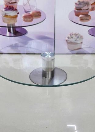 Блюдо-подставка поворотная d-35 см стеклянная на ножке для кенди баров a-plus 1820