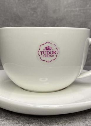 Чашка чайная с блюдцем tudor england royal white 240 мл tu9999-3