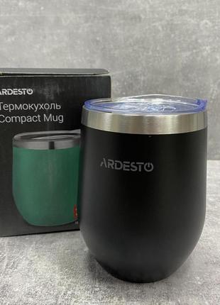 Термокухоль із неіржавкої сталі 350 мл ardesto compact mug ar2635mmb black