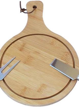 Набор ножей для сыра с бамбуковой доской stenson tl-001511 фото