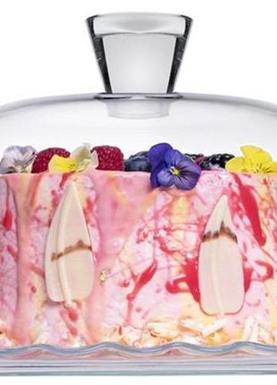 Блюдо скляне з ковпаком 26 см. pasabahce pattiserie 96874
