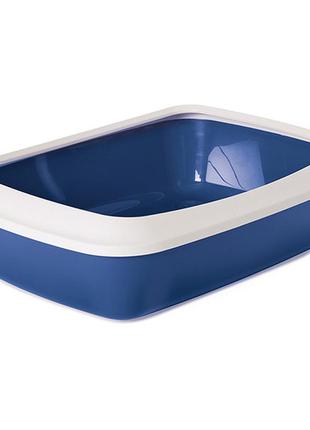 Лоток-то туалет з бортиком для котів savic iriz nordic litter tray 50х37х13 см синій (5411388926441)