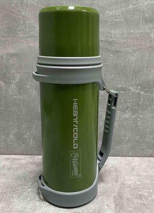 Термос із неіржавкої сталі 1.5 л хакі maestro mr-1631-150